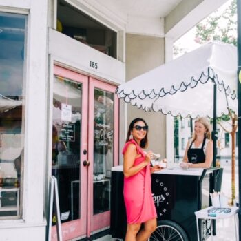 Scoops ice cream cart at an event