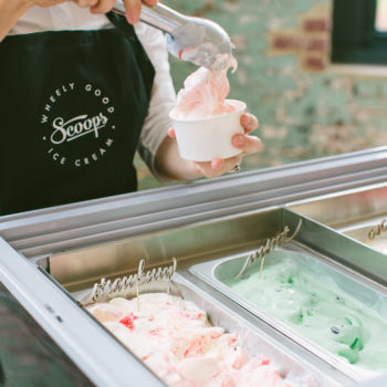 Scoops ice cream cart at an event